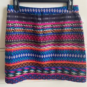 Topshop multicolored tribal skirt